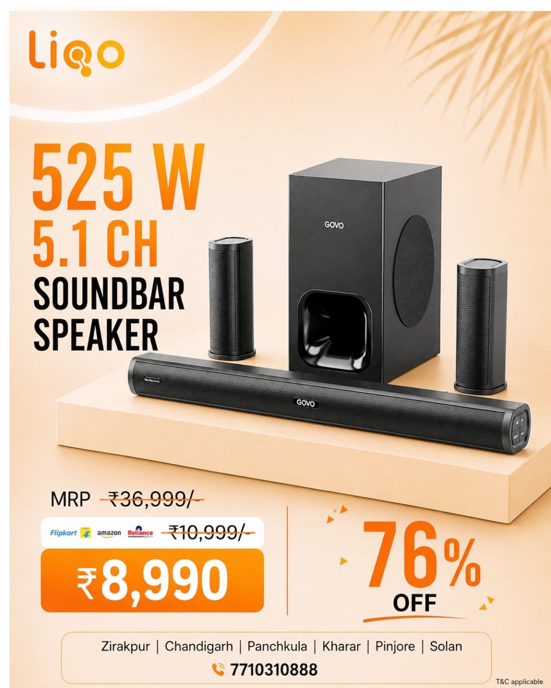 525W 5.1ch Soundbar Speaker